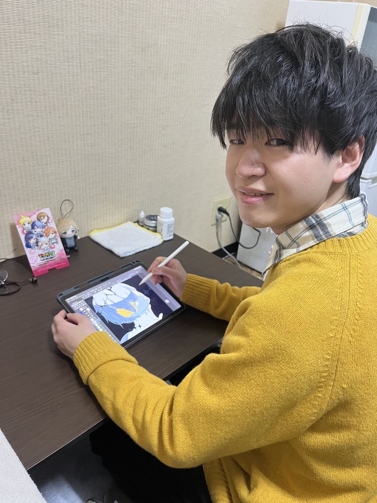 作業中の宍戸さん